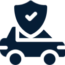 Car with shield icon