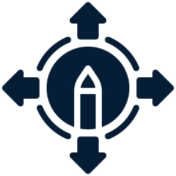 Pencil and directional arrows symbol