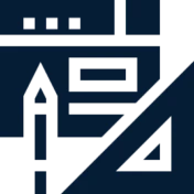 Drafting tools and shapes icon